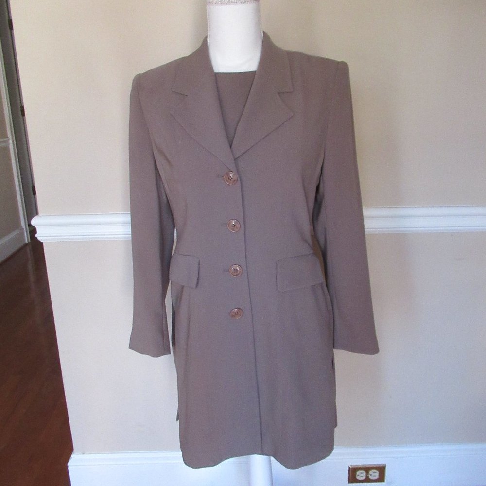 Michael Kors ICE CUBE Pencil Dress And Jacket - Sleeveless - Taupe - Size 4P